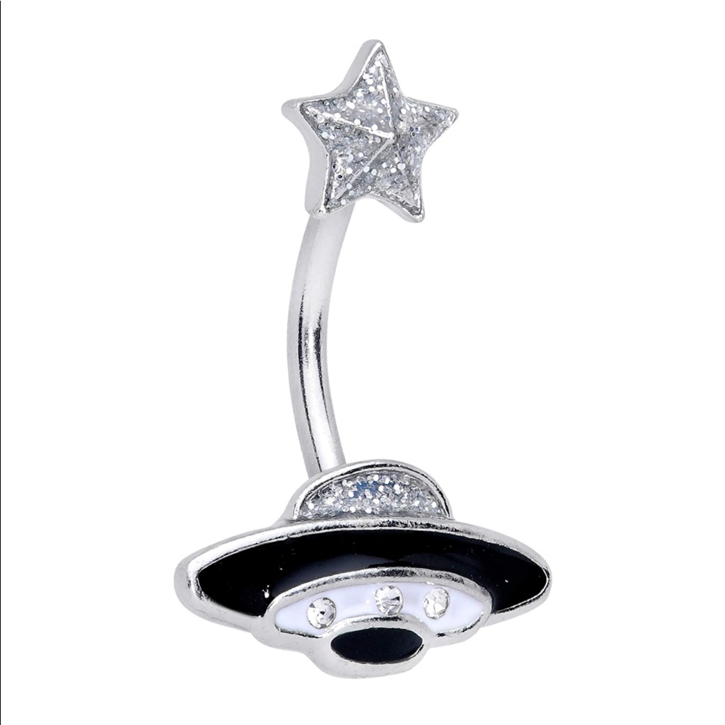 Spaceship Belly Button Ring